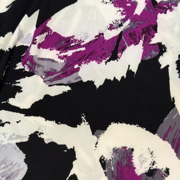 Ralph Lauren Women's Faux Floral Wrap Midi Dress V-Neck Jersey Stretch EUC Sz 10 - Picture 3 of 16